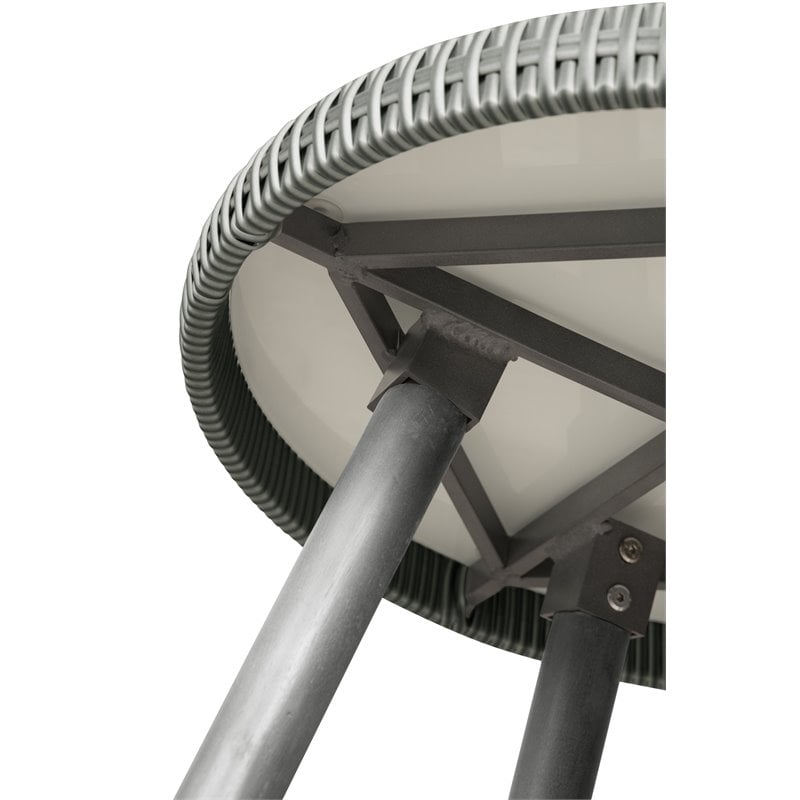 Unique Furniture 3-Piece Solid Wood Outdoor Bistro Set in Black/Beige/Gray