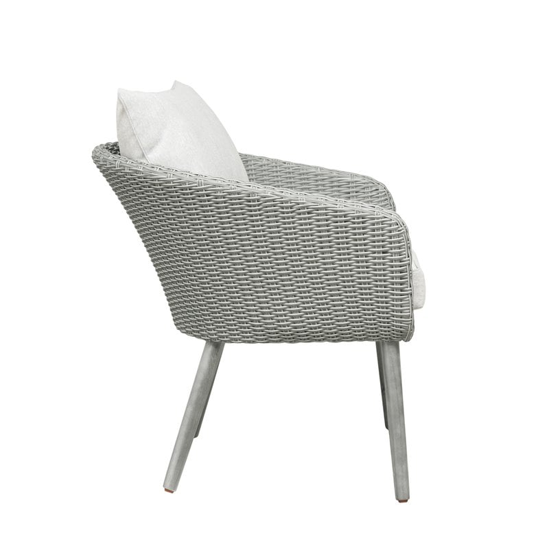 Unique Furniture 3-Piece Solid Wood Outdoor Bistro Set in Black/Beige/Gray