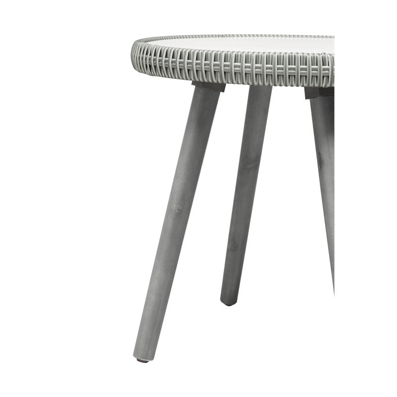 Unique Furniture 3-Piece Solid Wood Outdoor Bistro Set in Black/Beige/Gray