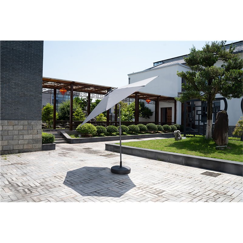 Unique Furniture Contemporary Aluminum Umbrella with LED Lights in Dark Gray