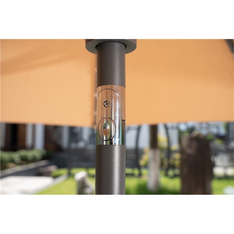 Unique Furniture Contemporary Aluminum Umbrella with LED Lights in Beige