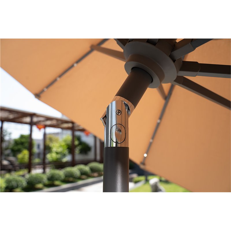 Unique Furniture Contemporary Aluminum Umbrella with LED Lights in Beige