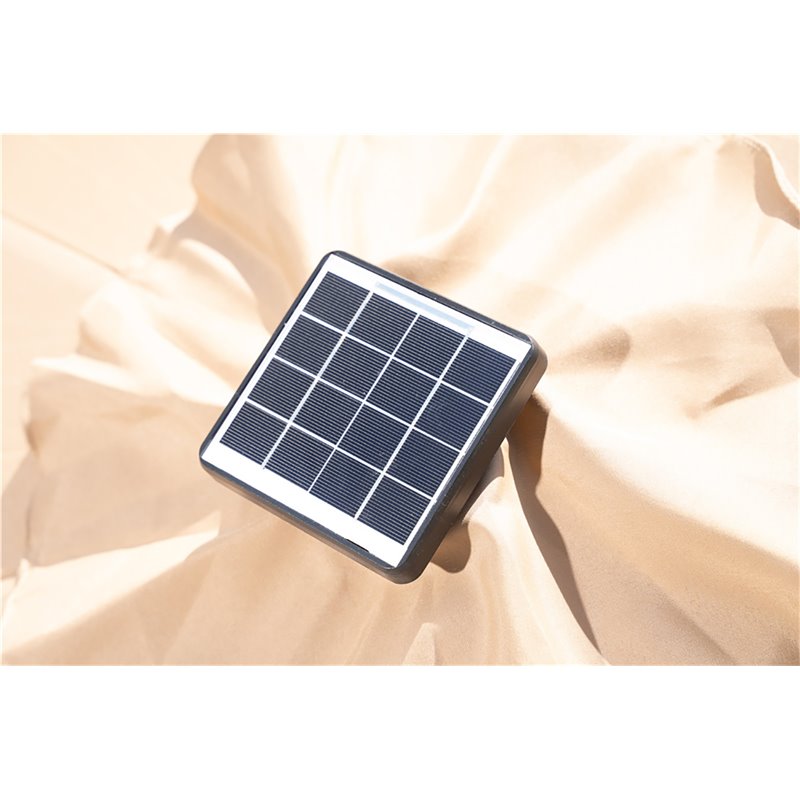 Unique Furniture Contemporary Aluminum Umbrella with LED Lights in Beige