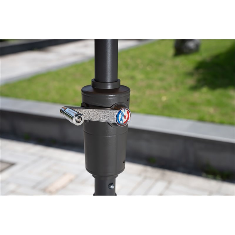 Unique Furniture Contemporary Aluminum Umbrella with LED Lights in Beige