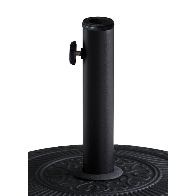 Unique Furniture Round Steel and Concrete Umbrella Base in Black