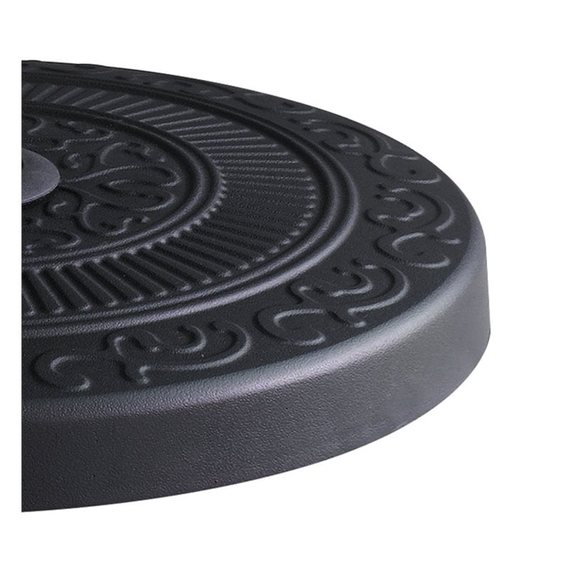 Unique Furniture Round Steel and Concrete Umbrella Base in Black
