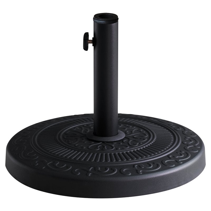 Unique Furniture Round Steel and Concrete Umbrella Base in Black