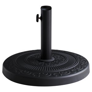 unique furniture round steel and concrete umbrella base in black