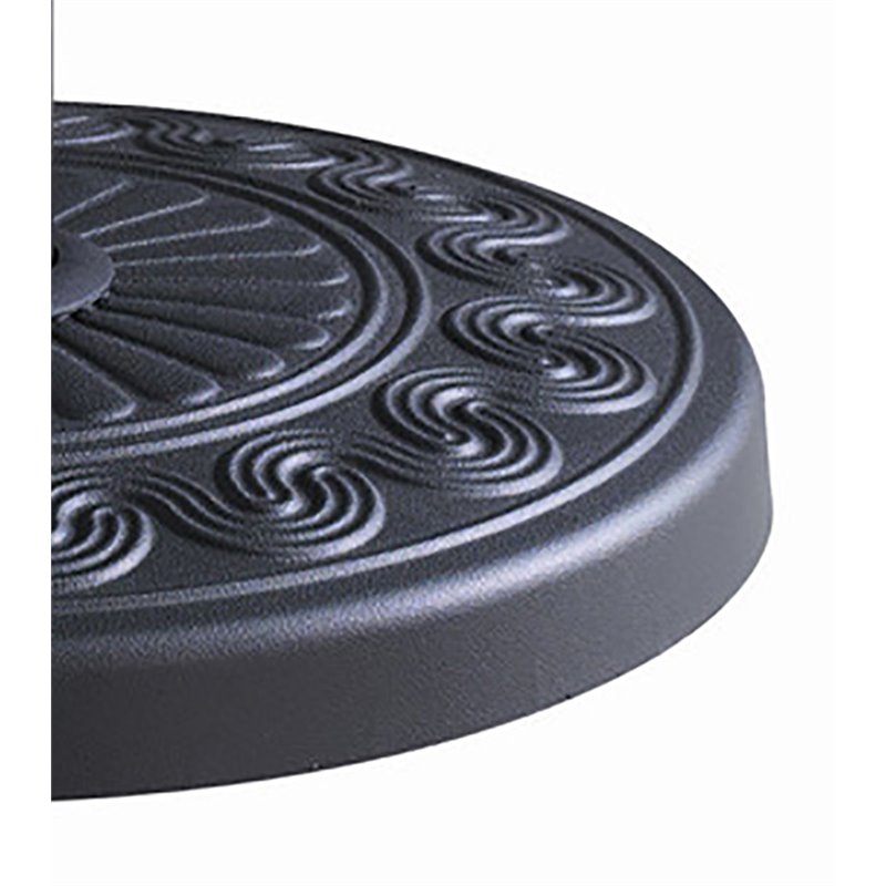 Unique Furniture Round Steel and Concrete Umbrella Base in Black