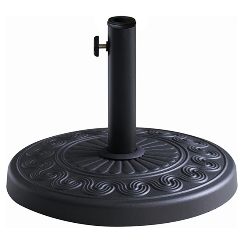 Unique Furniture Round Steel and Concrete Umbrella Base in Black
