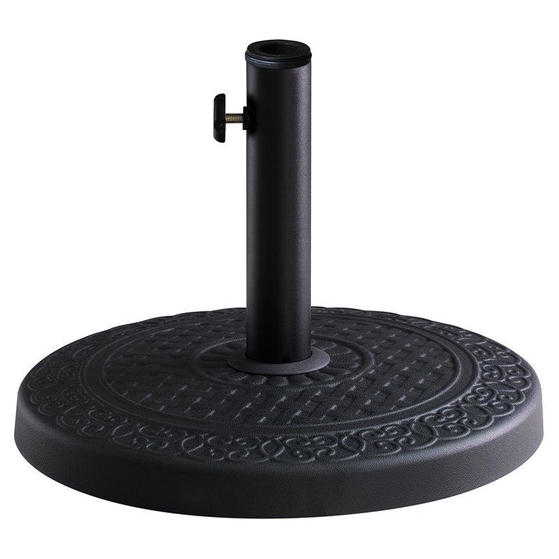 Unique Furniture Round Steel and Concrete Umbrella Base in Black