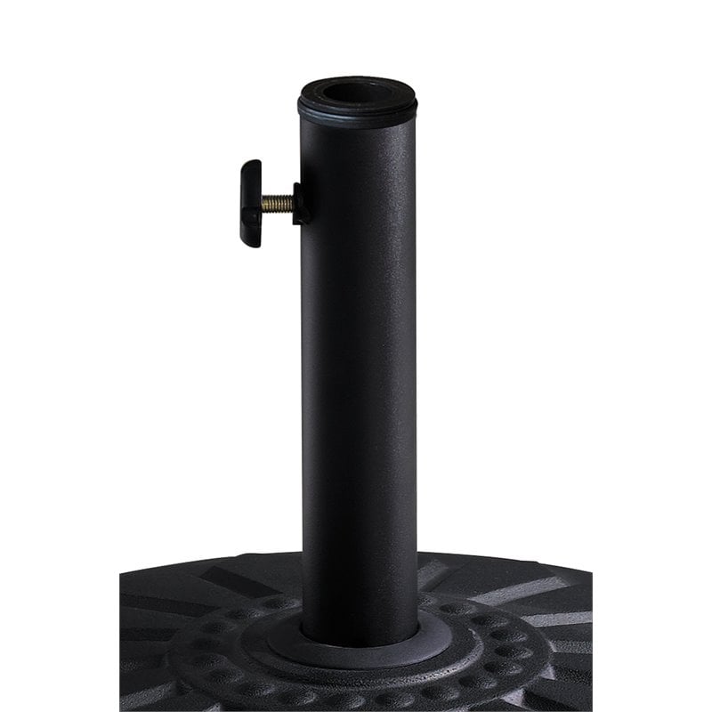 Unique Furniture Round Steel and Concrete Umbrella Base in Black