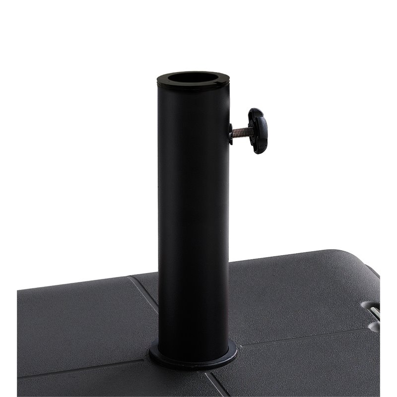 Unique Furniture Square Steel Concrete Umbrella Base w/ Wheels in Black