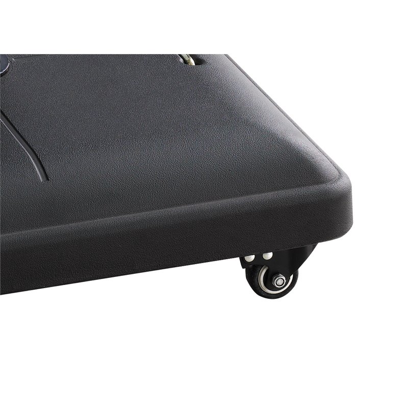 Unique Furniture Square Steel Concrete Umbrella Base w/ Wheels in Black