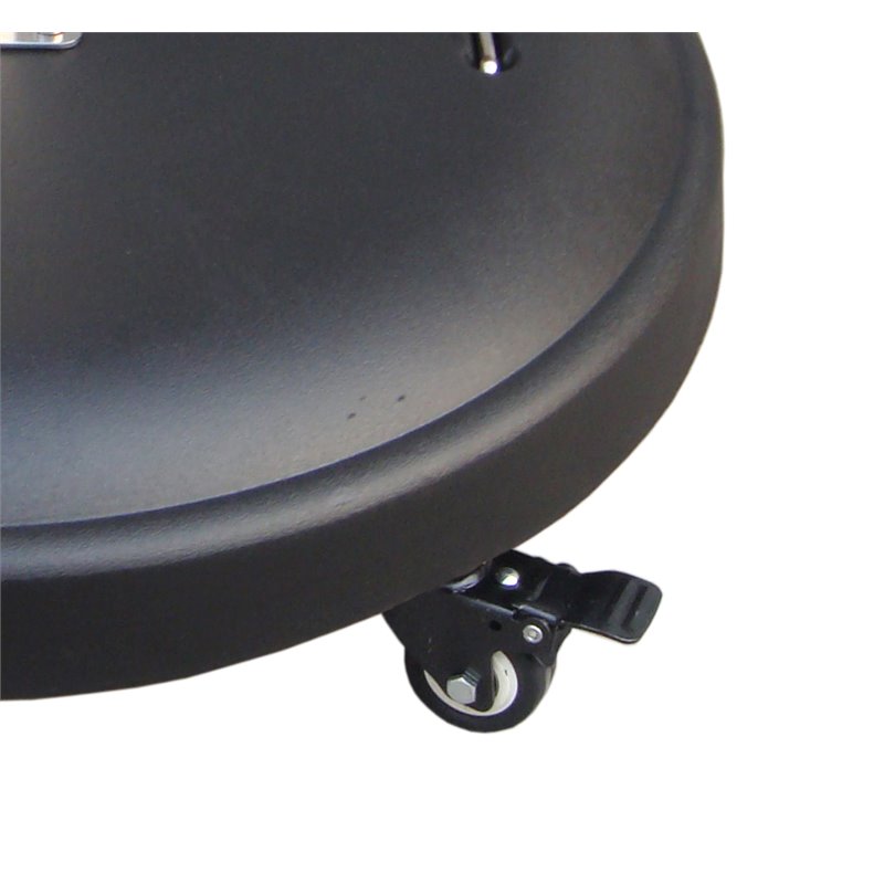 Unique Furniture Round Steel Concrete Umbrella Base w/ Wheels in Black