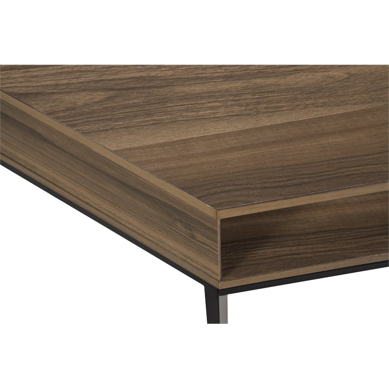 Unique Furniture Engineered Wood Modern Corner Writing Desk in Walnut