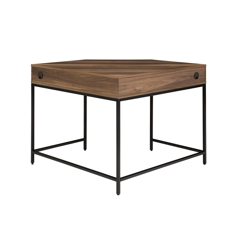 Unique Furniture Engineered Wood Modern Corner Writing Desk in Walnut