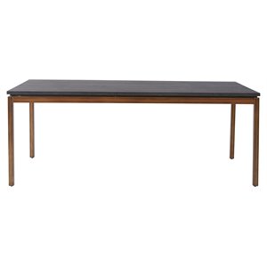 Unique Furniture Modern Grey Dining Table in Brown/Copper