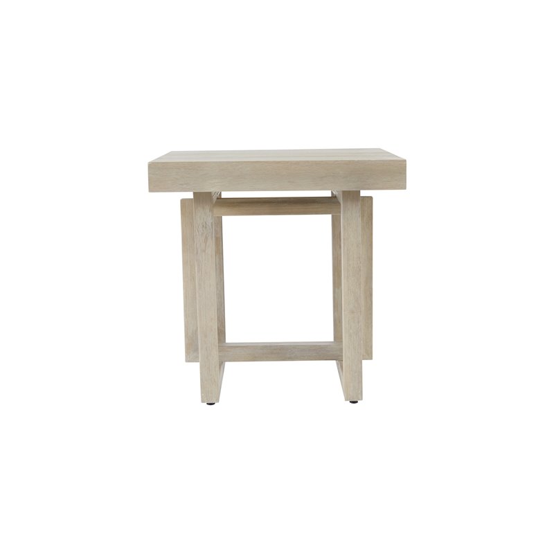 Contemporary Wood End Table in Barley Natural