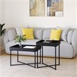 Contemporary Metal Coffee Tables in Black (Set of 2)