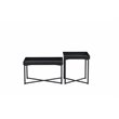 Contemporary Metal Coffee Tables in Black (Set of 2)