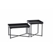 Contemporary Metal Coffee Tables in Black (Set of 2)