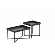 Contemporary Metal Coffee Tables in Black (Set of 2)