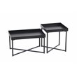 Contemporary Metal Coffee Tables in Black (Set of 2)