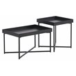 Contemporary Metal Coffee Tables in Black (Set of 2)