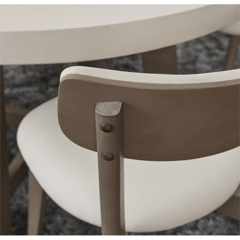 Unique Furniture Contemporary Wood Dining Chair in Gray/Cream