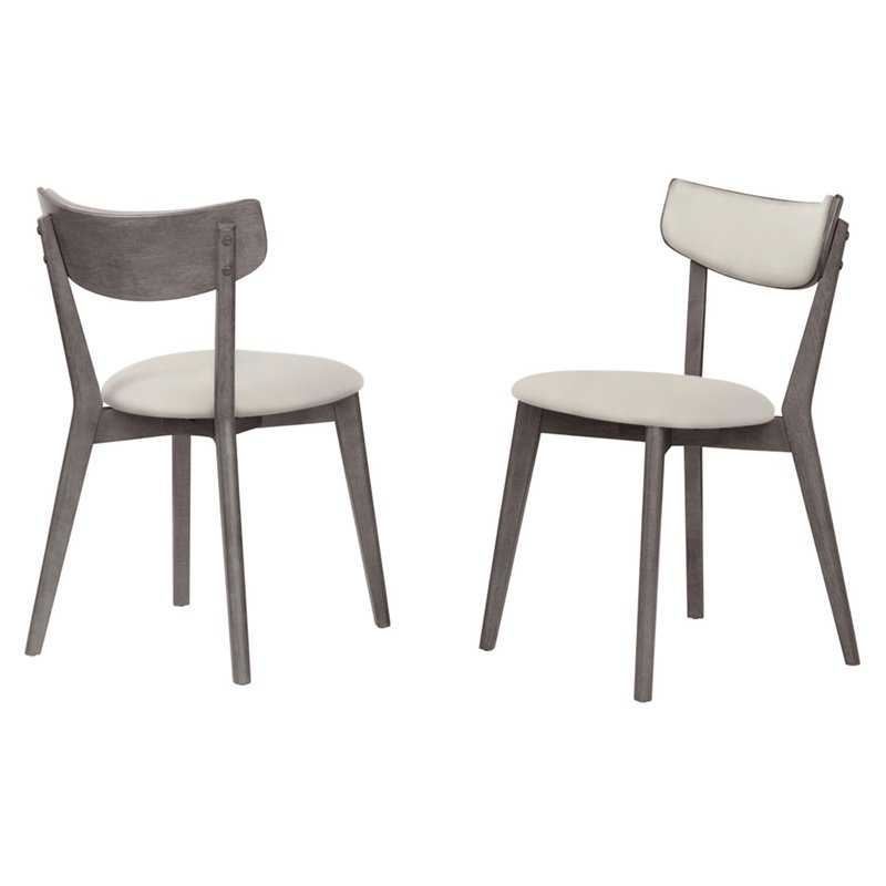 Unique Furniture Contemporary Wood Dining Chair in Gray/Cream