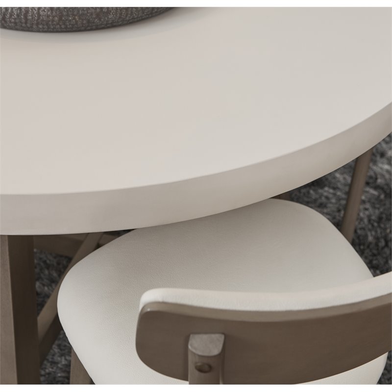 Unique Furniture Contemporary Wood & Concrete Dining Table in Gray/White