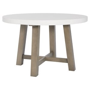 Unique Furniture Contemporary Wood & Concrete Dining Table in Gray/White