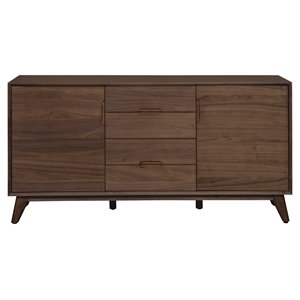 63&quot 2-Drawer Mid-Century Wood Sideboard in Walnut