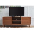 2-Door Mid-Century Wood Media Cabinet in Walnut