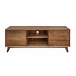 2-Door Mid-Century Wood Media Cabinet in Walnut