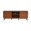 2-Door Mid-Century Wood Media Cabinet in Walnut