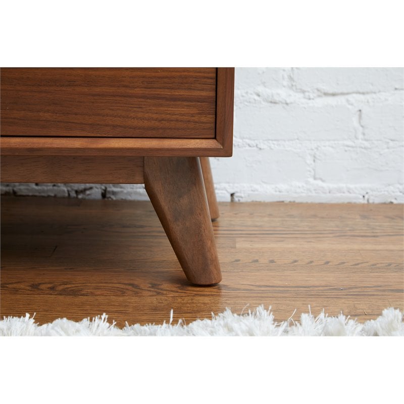 2-Door Mid-Century Wood Media Cabinet in Walnut