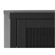 U3-Door Contemporary Glass & Metal Sideboard in Black