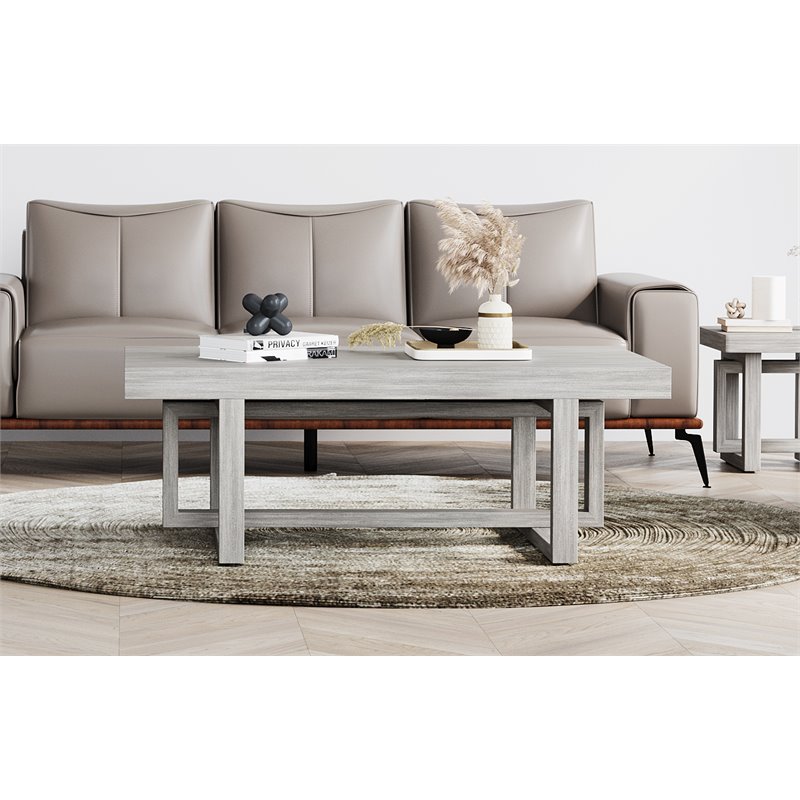 Contemporary Wood Coffee Table in Barley Natural