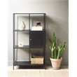 3-Shelf Contemporary Metal Bookcase in Black