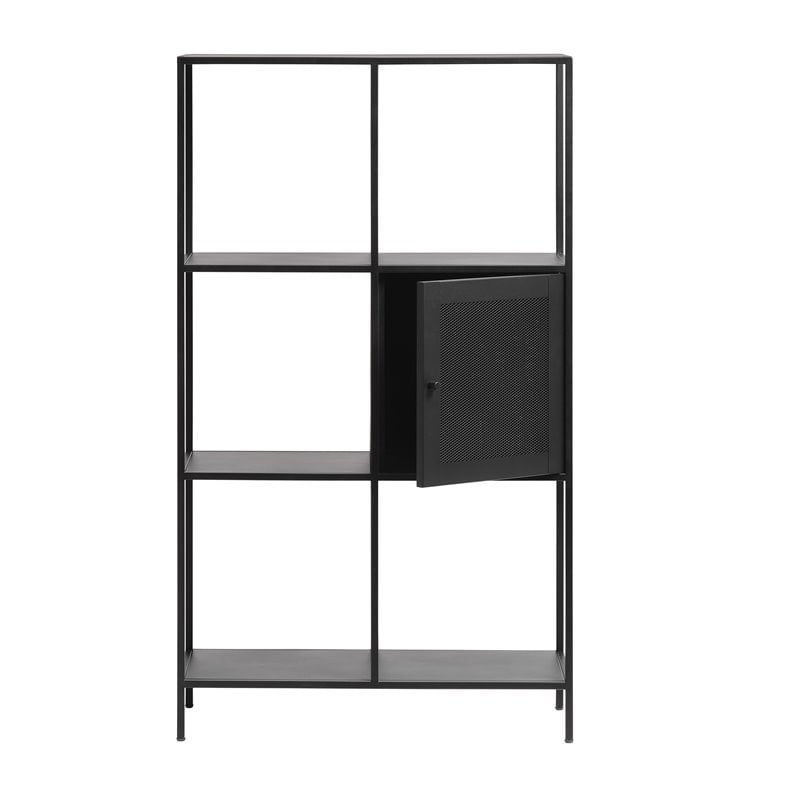 3-Shelf Contemporary Metal Bookcase in Black