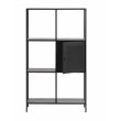 3-Shelf Contemporary Metal Bookcase in Black