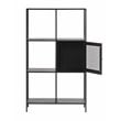 3-Shelf Contemporary Metal Bookcase in Black