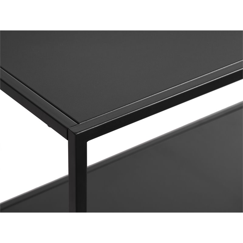 3-Shelf Contemporary Metal Bookcase in Black