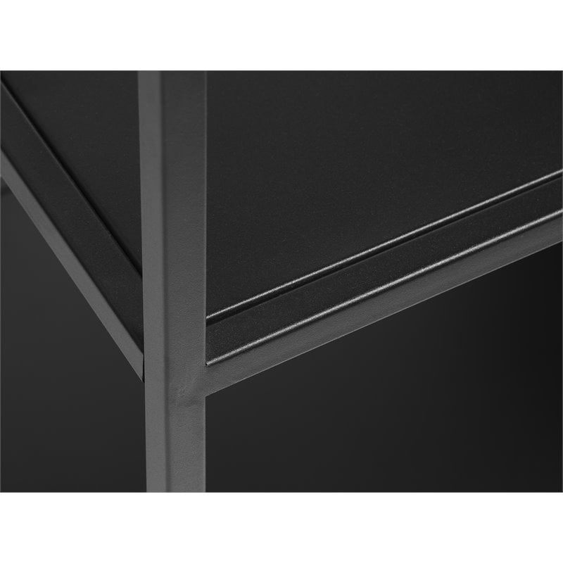 3-Shelf Contemporary Metal Bookcase in Black