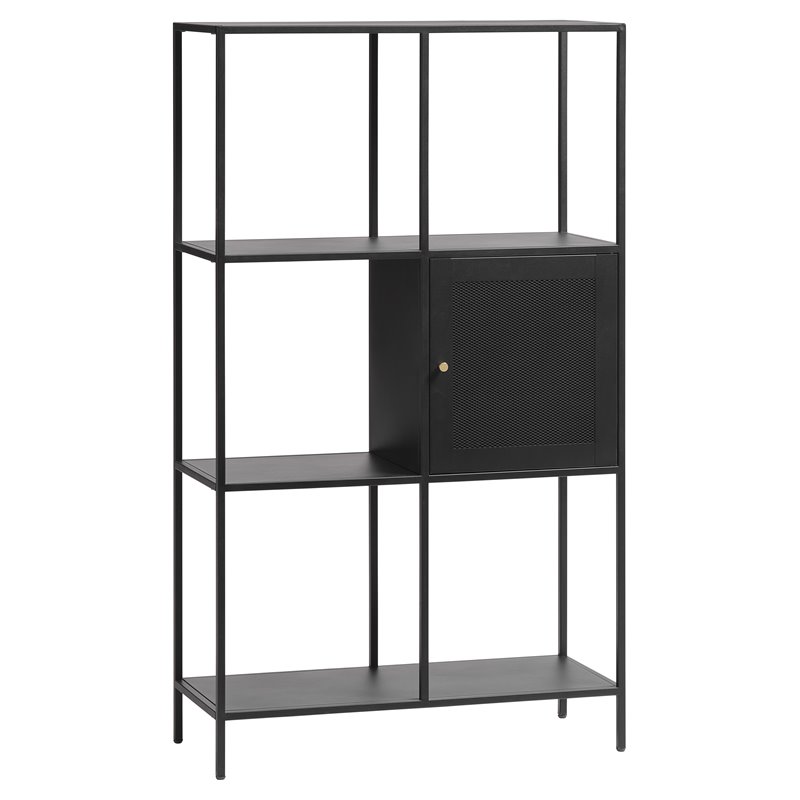 3-Shelf Contemporary Metal Bookcase in Black