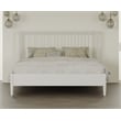 Mid-Century Modern Headboard Platform King Bed - White