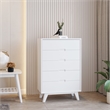Mid-Century Modern High Chest - White