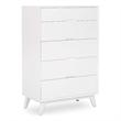 Mid-Century Modern High Chest - White